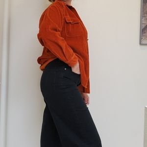 Chunky corduroy rust orange jacket button down med